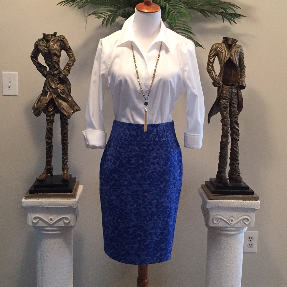 Loft Blue Pencil Skirt
